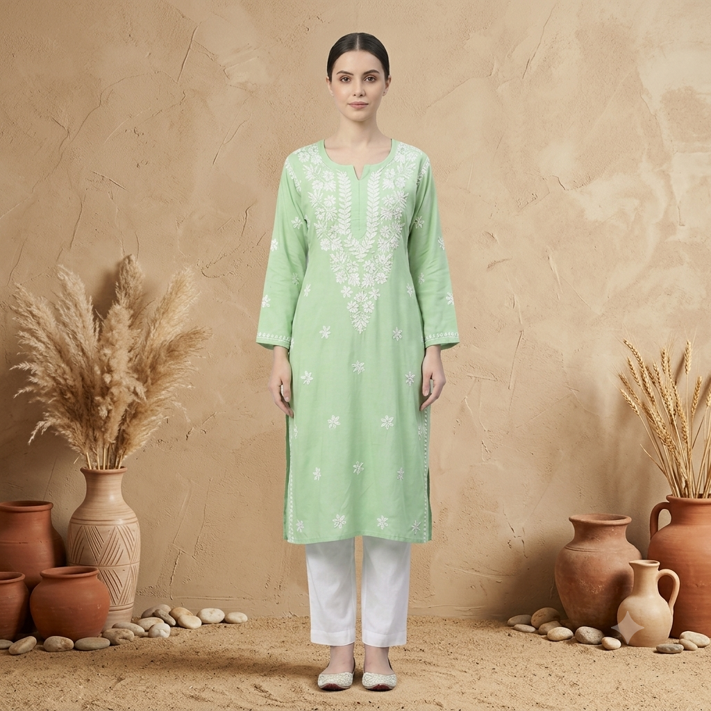 Pista Rayon fabric GB  Kurti