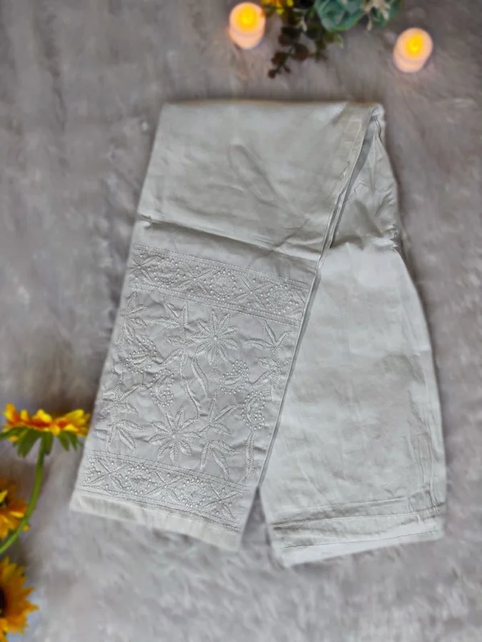 White Cotton -Strechable Pant -Free Size