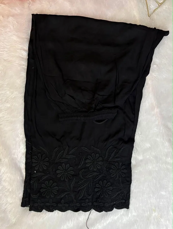 Rayon Machine Work Palazzo In Black - Image 2