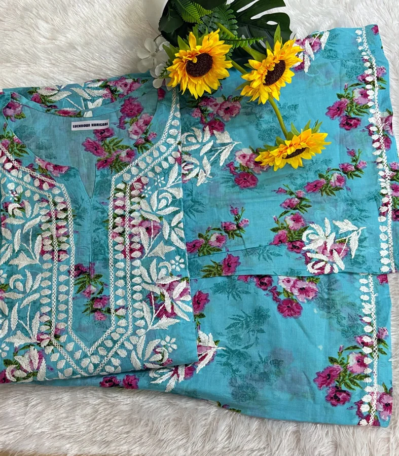 Blue Premium Malaml Floral Set - Image 3