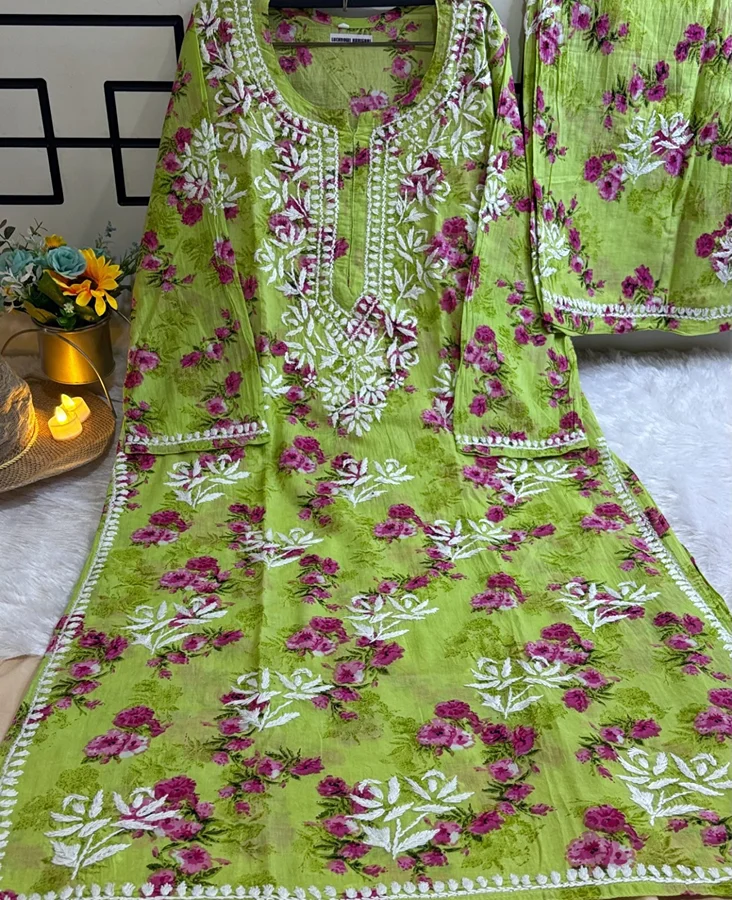 Green Premium Malaml Floral Set - Image 2
