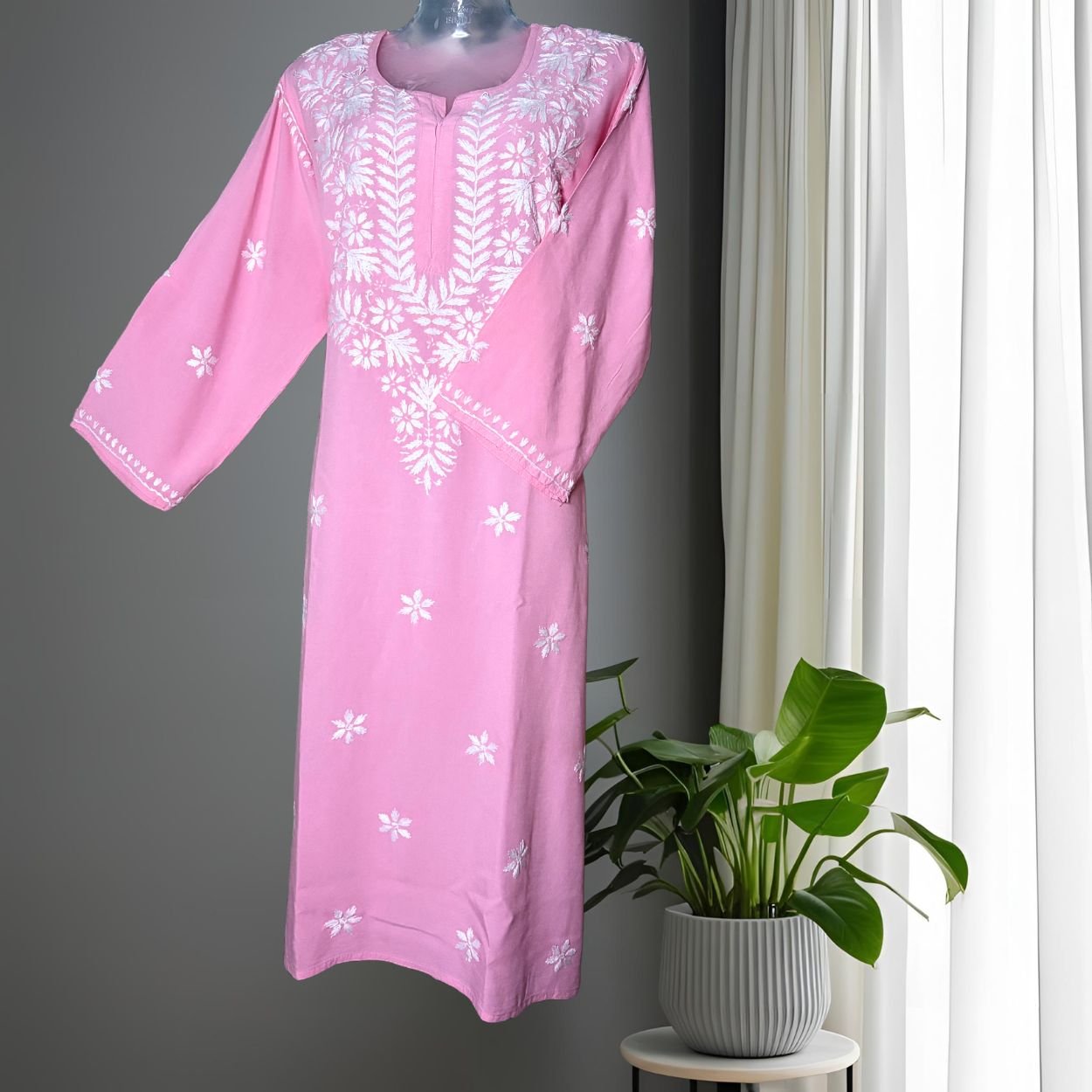 Baby Pink Rayon fabric GB Kurti - Image 3